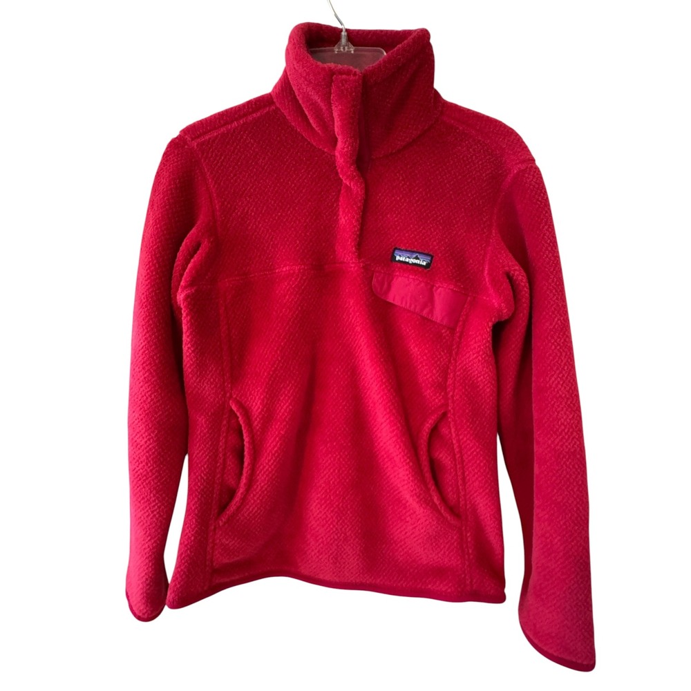 Patagonia Re-Tool Snap-T Pullover Fleece Red Womens Small 25442FA15